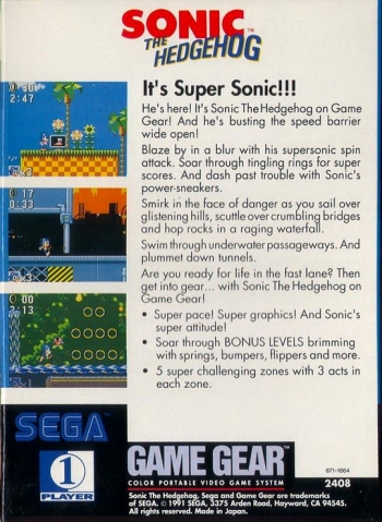 Sonic the Hedgehog 2 ROM Download - Sega Game Gear(Game Gear)