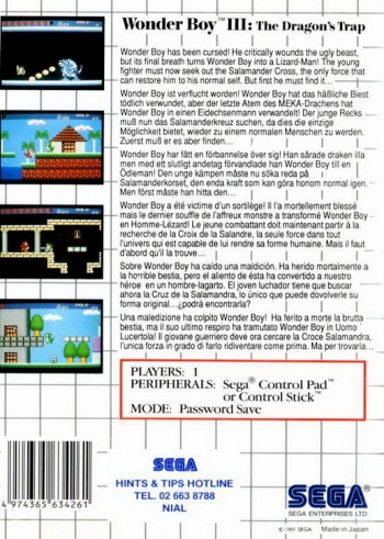 Wonder Boy III - The Dragon's Trap  Jogo