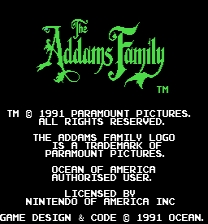 Addams Family - MMC1 to MMC3 ゲーム