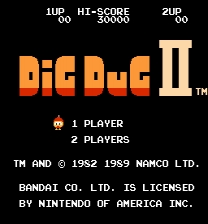 Dig Dug II Stage Select Hack ゲーム