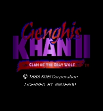 Genghis Khan II: Clan of the Gray Wolf (Leader Hack) ROM