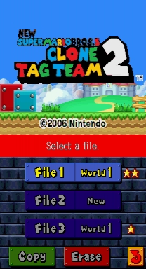 New Super Mario Bros. 5: Clone Tag Team 2 Juego