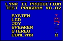 Lynx II Production Test Program V0.02   ROM